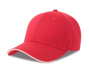 ATLANTIS HEADWEAR AT291 - 6-panel cap with sandwich piping Red