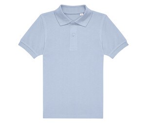 B&C BCK424 - Short-sleeved fine piqué poloshirt Blush Blue