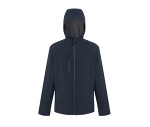 REGATTA RGA705 - NAVIGATE 2 LAYER HOODED SOFTSHELL JACKET Navy / Seal Grey